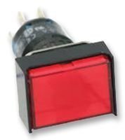 BOTON PULSADOR RECTANGULAR ROJO  DE 16MM SALIENTE MOMENTANEO CON LED P/24 VCA/DC 2NC Y 2NA