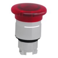 BOTON TIPO HONGO MANTENIDO PULSAR/HALAR ROJO ILUMINADO DE 22MM