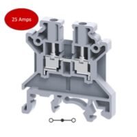 CLEMA UN NIVEL 22-12AWG TORNILLO 24A, 1000V 1&1 MONTAJE RIEL DIN 35 Y 15MM GRIS PARA PUENTE CA721/10