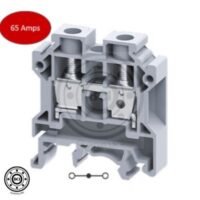 CLEMA UN NIVEL 16-6AWG TORNILLO 57 Amps. RIEL DIN 35 Y 15 COLOR GRIS PARA PUENTE CA724/10