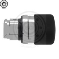 BOTON SEMI-HONGO NEGRO CABEZA DE PULSADOR 22MM