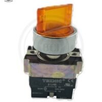 SELECTOR 3 POSICIONES CON RETORNO AL CENTRO AMBAR ILUMINADO 22MM MANETA CORTA C/BASE S/LED