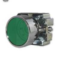 BOTON 22MM VERDE RASANTE PULSADOR MOMENTANEO CON BASE