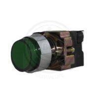 BOTON 22MM VERDE SALIENTE MOMENTANEO ILUMINADO CON BASE SIN LED