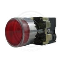 BOTON 22MM ROJO RASANTE MOMENTANEO ILUMINADO CON BASE SIN LED