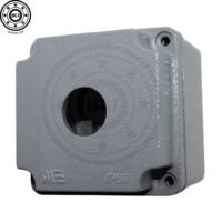 BOTONERA DE ALUMINIO 1 ORIFICIO 22MM GRIS 80X80X73MM