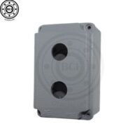 BOTONERA DE ALUMINIO 2 ORIFICIOS 22MM GRIS 80X130X73MM