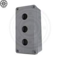 BOTONERA DE ALUMINIO 3 ORIFICIOS 22MM GRIS 80X170X73MM