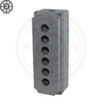 BOTONERA DE ALUMINIO 6 ORIFICIOS 22MM GRIS 80X230X73MM