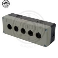BOTONERA DE PLASTICO 5 ORIFICIOS 22MM GRIS 73X205X58MM