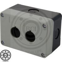 BOTONERA DE PLASTICO 2 ORIFICIOS 22MM GRIS 73X106X58MM