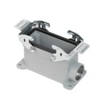 CONECTOR INDUSTRIAL BASE LARGA 4P O 6P O 16P ENTRADA LATERAL M25 CON GANCHO DE FIJACIÓN 1XM25